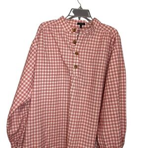 Vintage J. Peterman Red Gingham Cotton Shirt Men’s XL